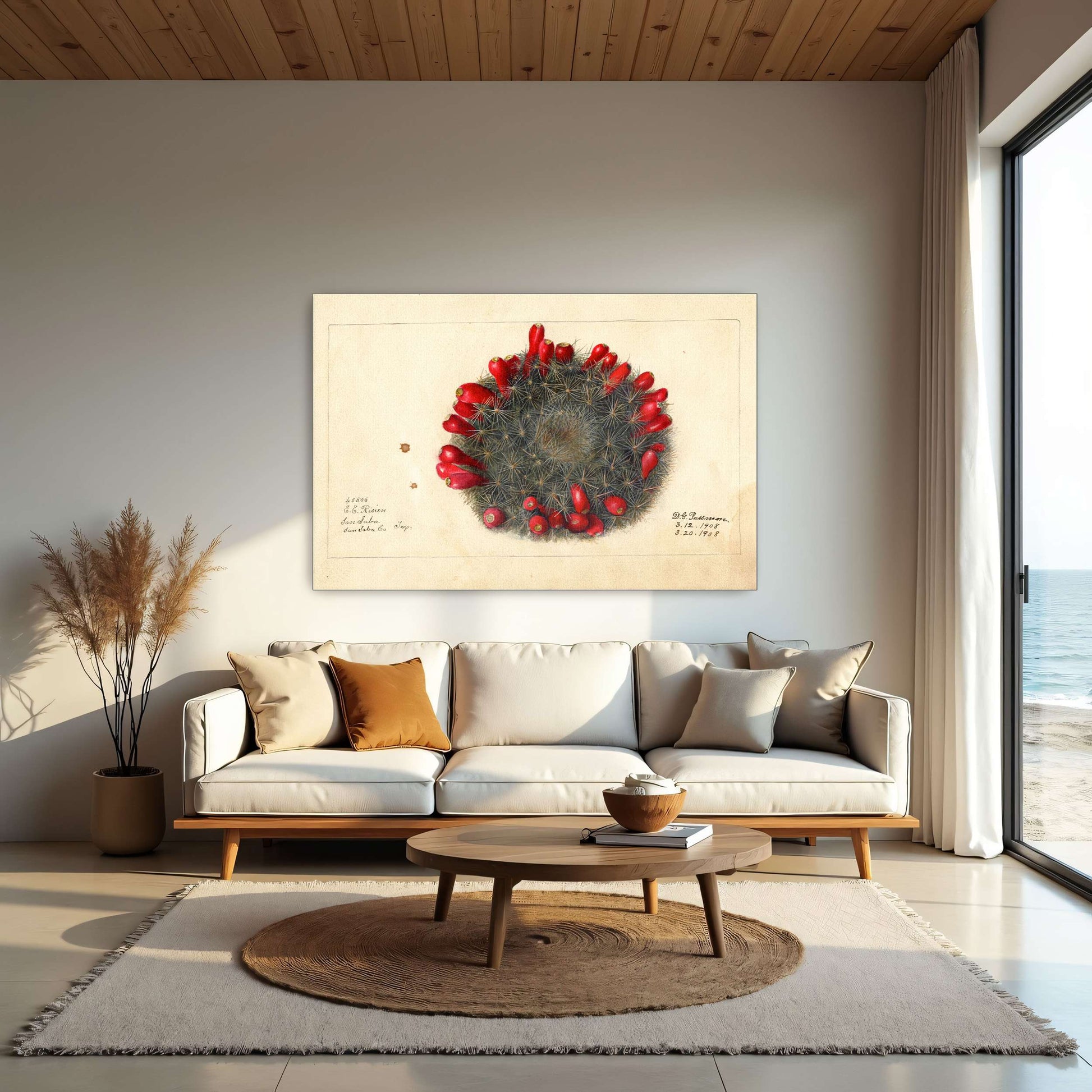 Cactus with red flowers by Deborah Griscom Passmore