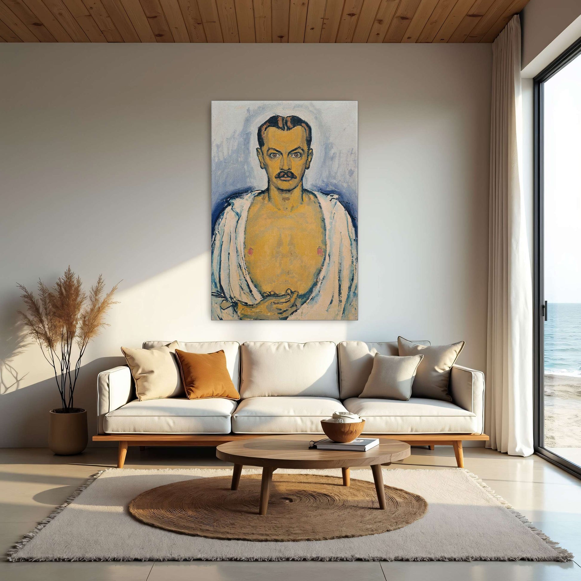 Self-portrait, man, bare chest by Koloman Moser