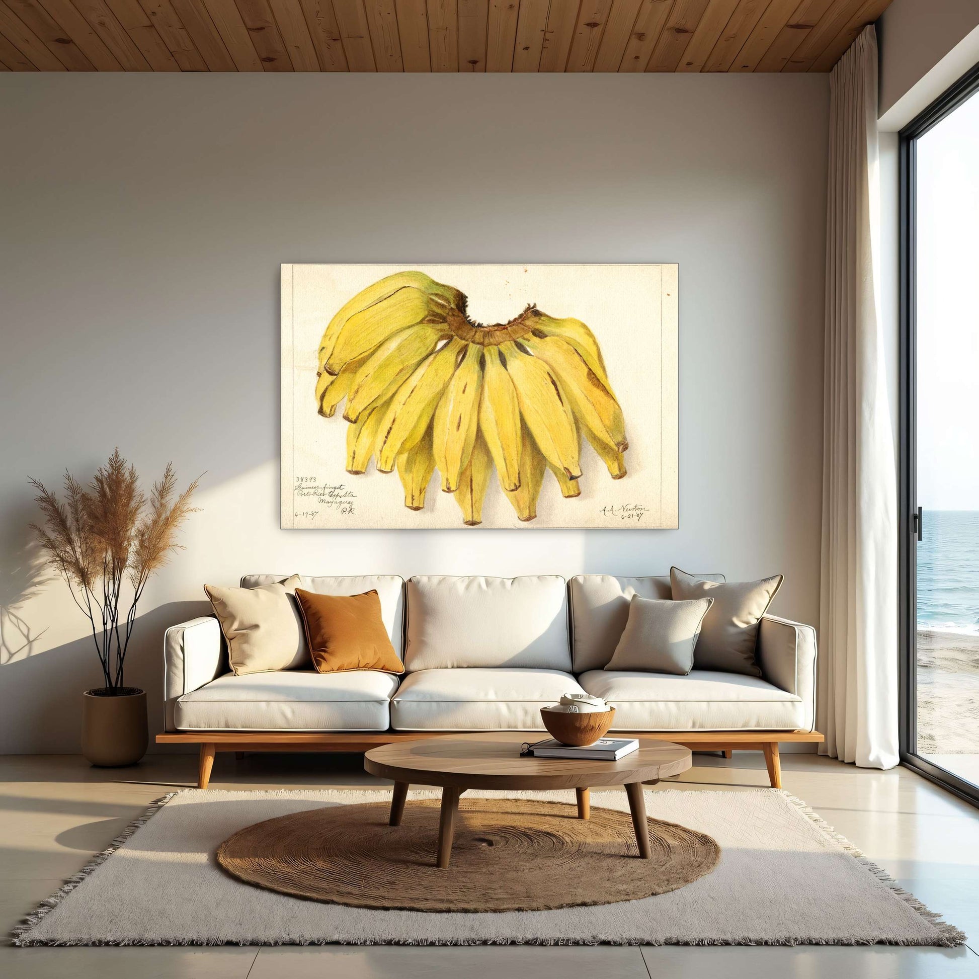 Watercolor painting of bananas by Amanda Almira Newton