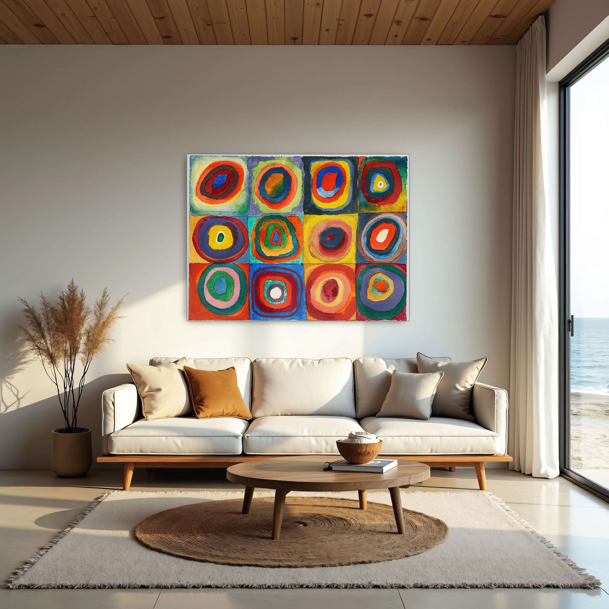 Abstract painting with concentric circles by Wassily Kandinsky