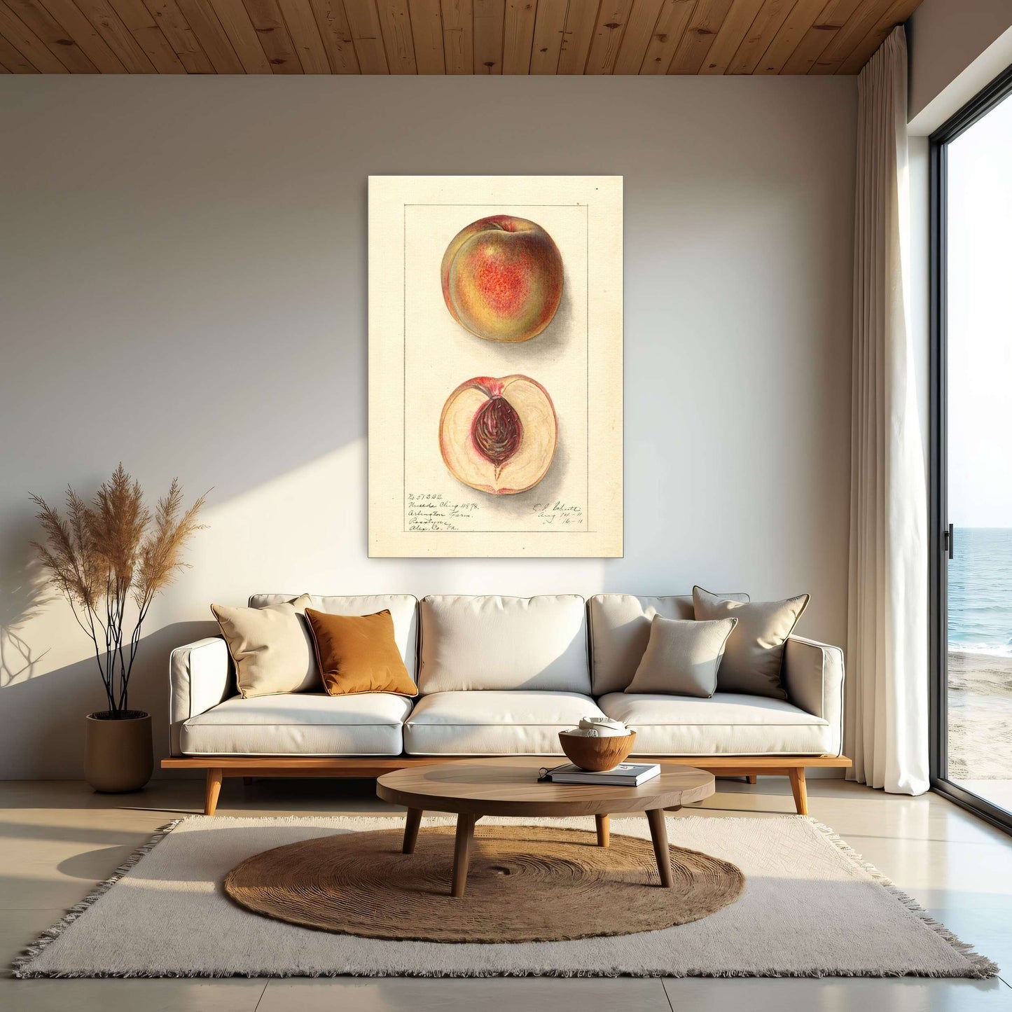 Peach Watercolor Painting by Ellen Isham Schutt