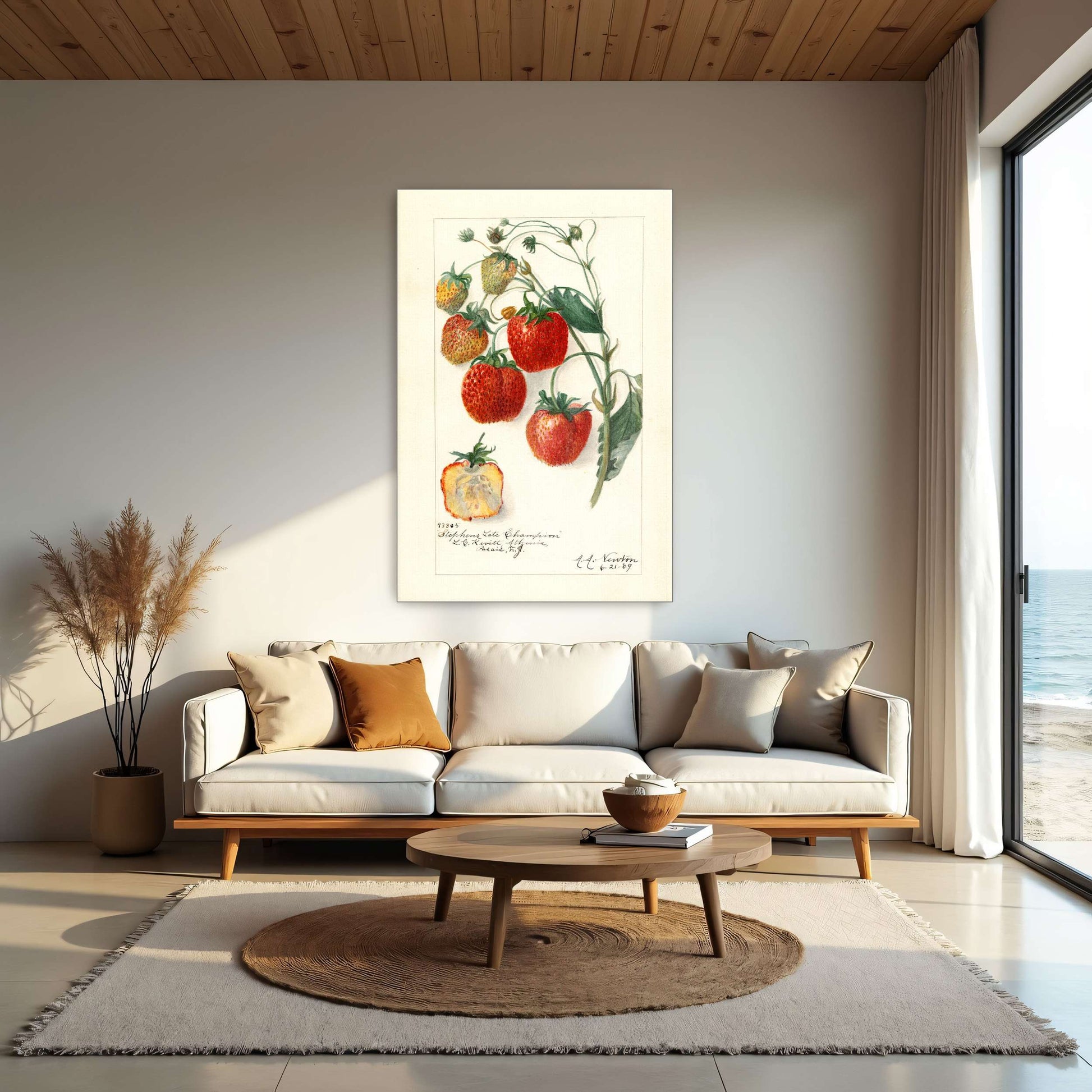 Watercolor painting of strawberries by Amanda Almira Newton