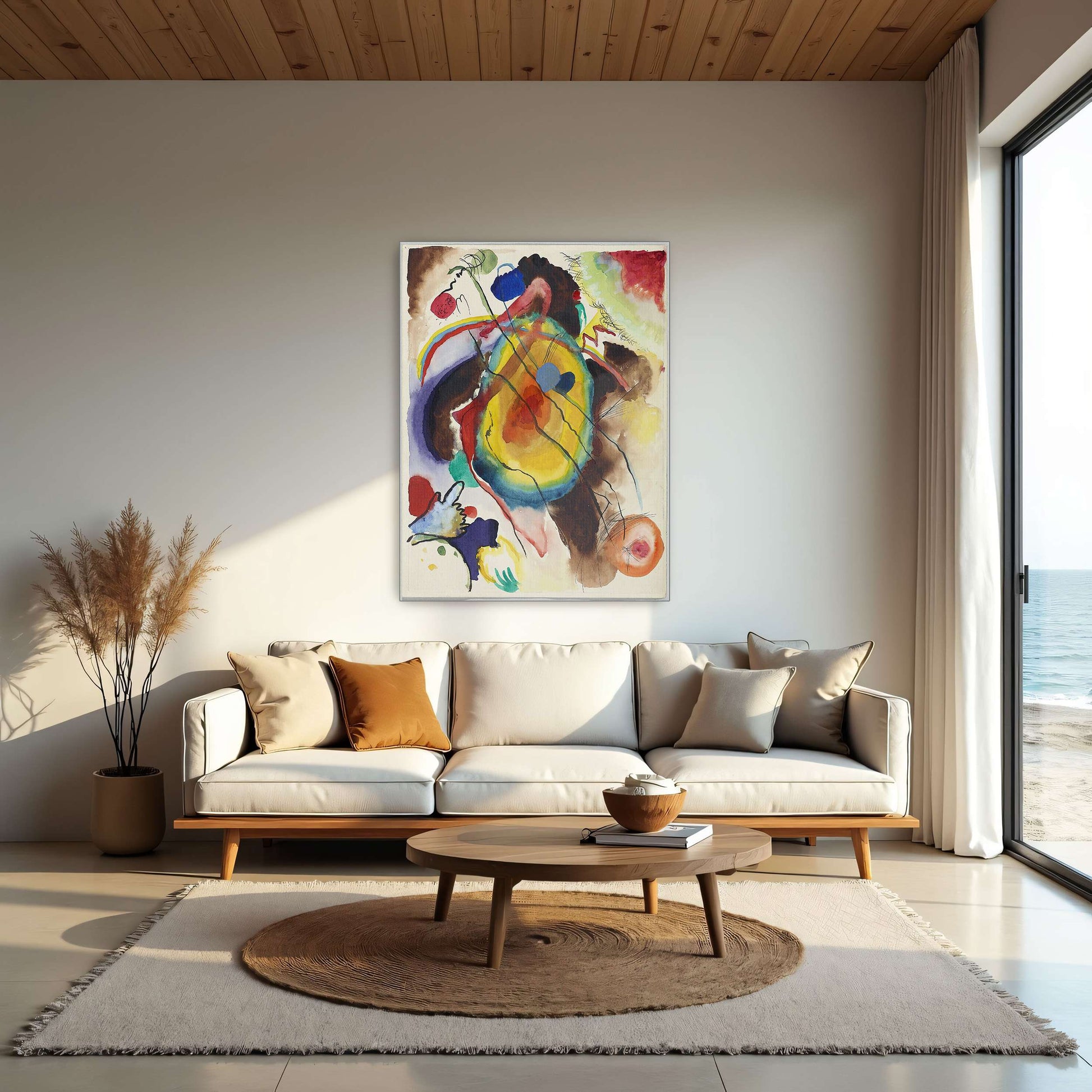 Abstract watercolor painting with circles by Wassily Kandinsky