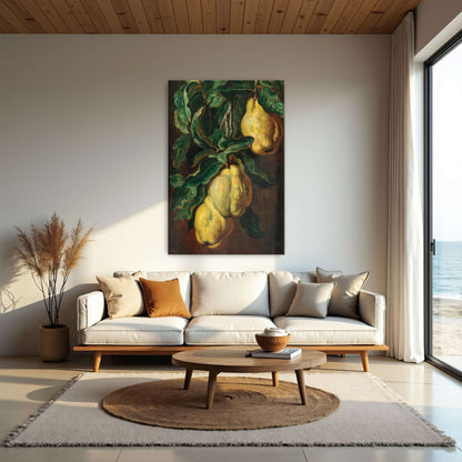 Still life painting of quinces by Ludwig Adam Kunz