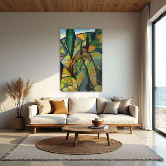 Abstract landscape with trees by Charles H. Walther