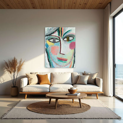 Expressionist Portrait Of A Woman With Bold Lines And Colors By Alexej Von Jawlensky