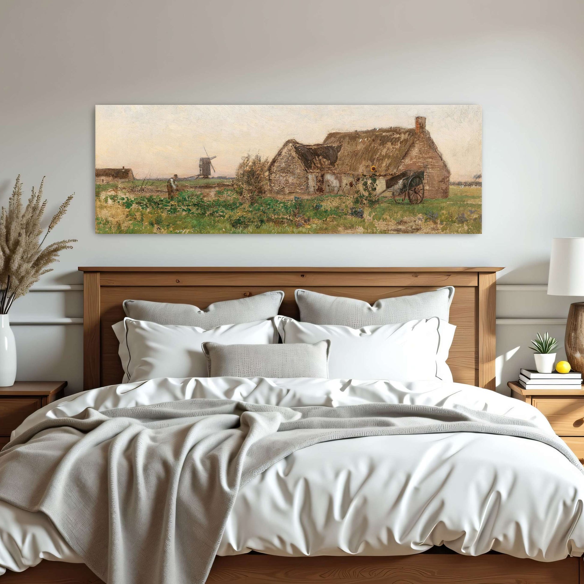 Rural scene with farmhouse, windmill by Eugen Jettel