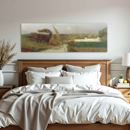 Countryside scene with moon and sheep by Eugen Jettel