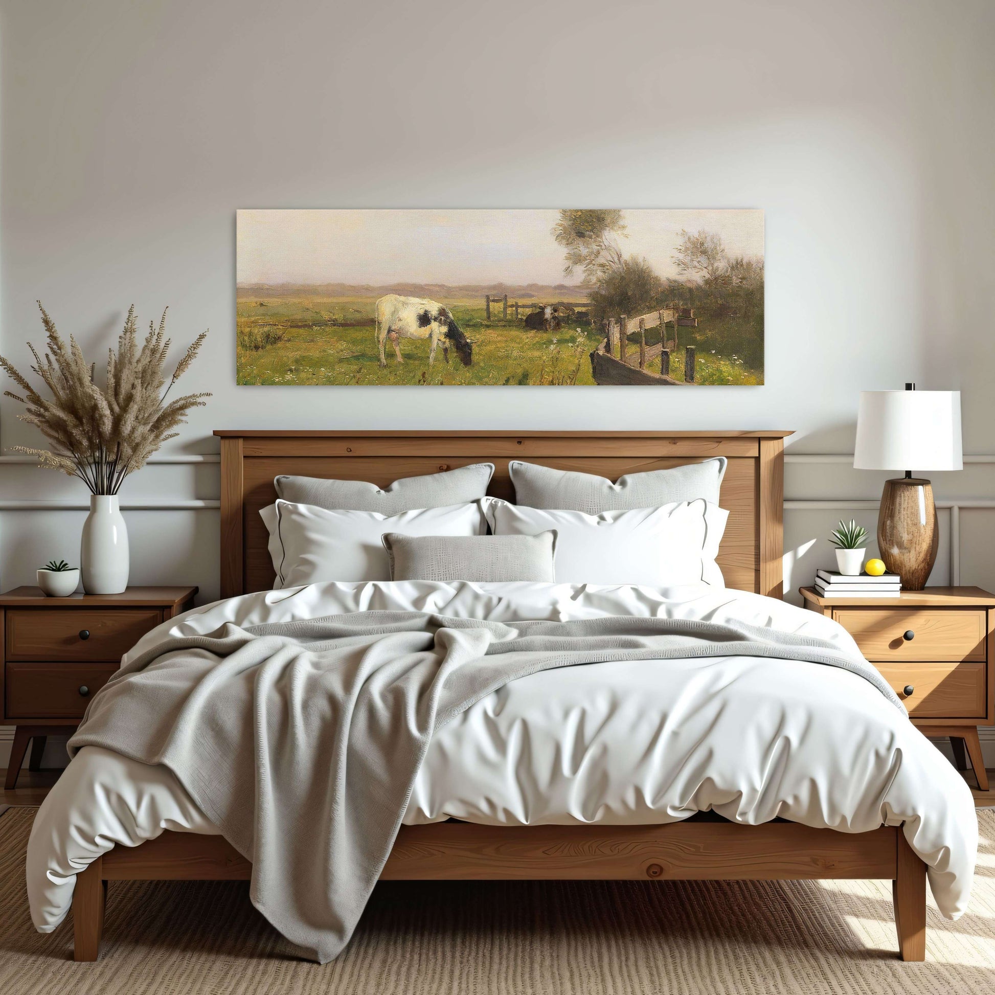 rural landscape with cows grazing in a field by Eugen Jettel