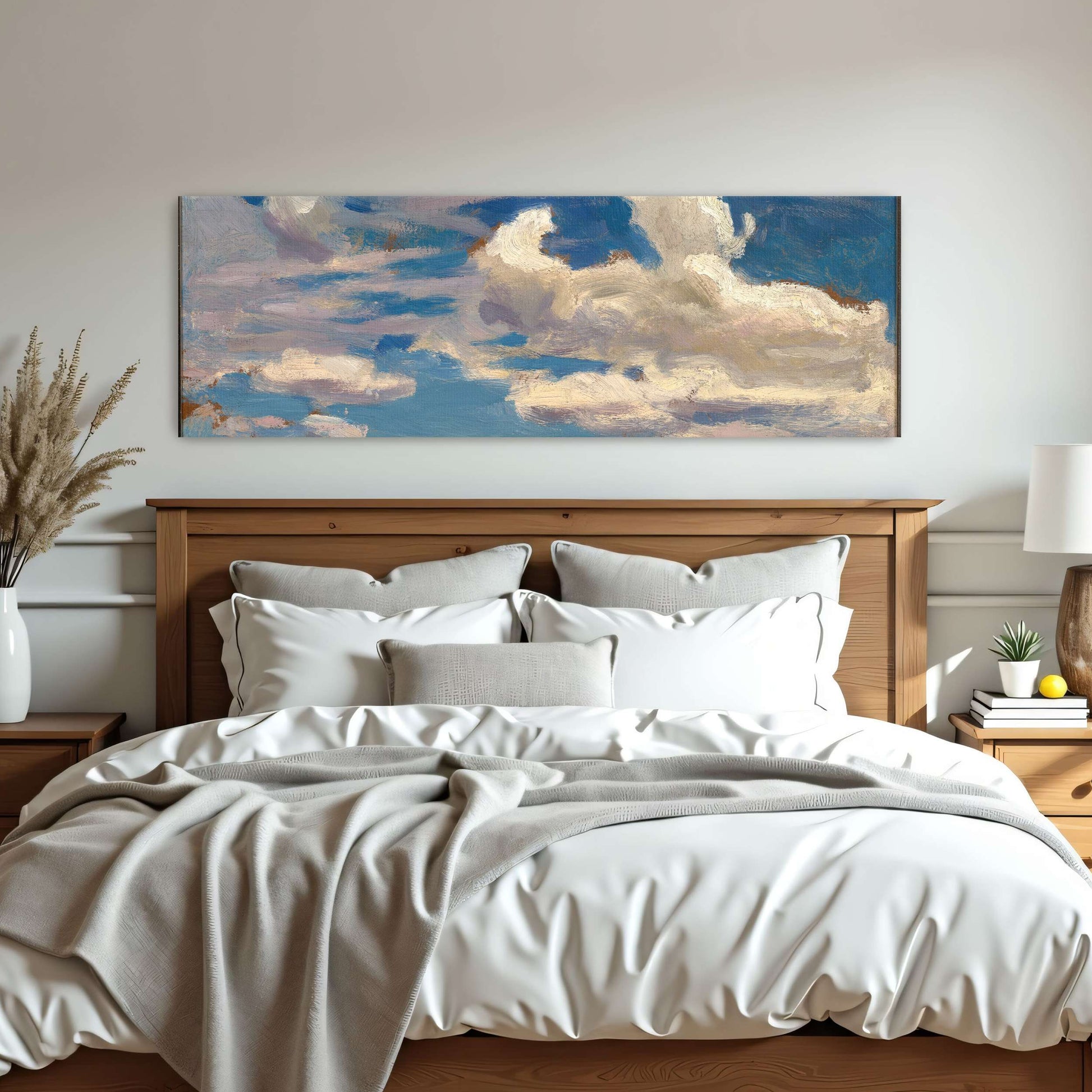 Clouds over a river landscape by Jan Stanislawski
