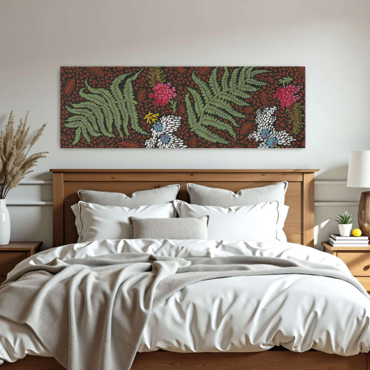 Fern and flower textile design by Yara Rabibzad