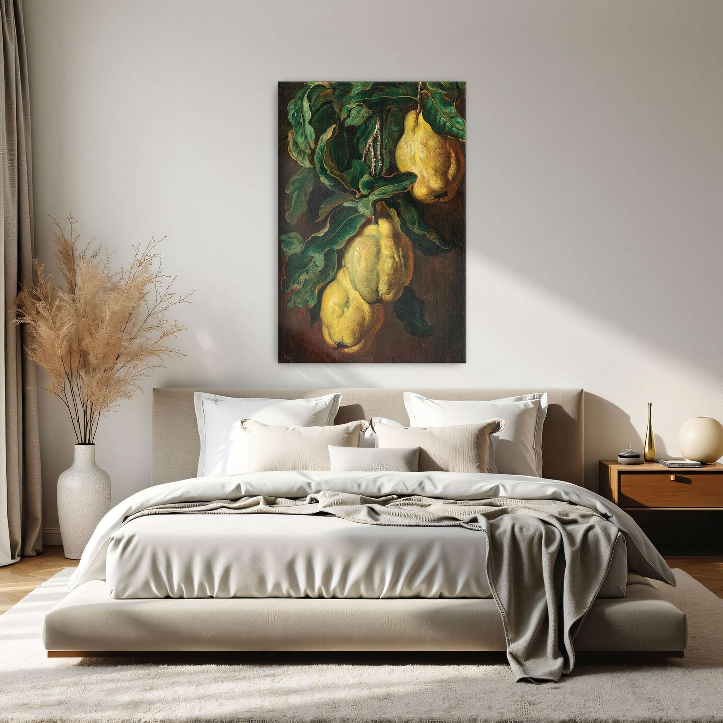 Still life painting of quinces by Ludwig Adam Kunz