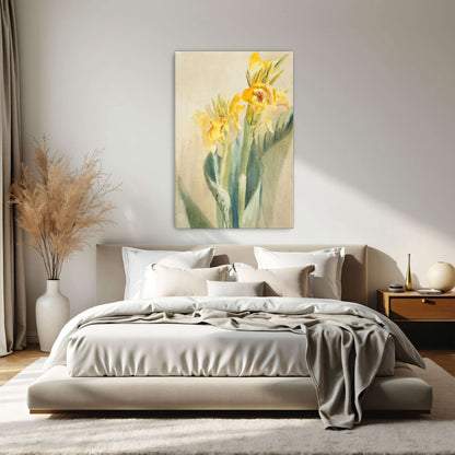 Yellow Canna Lilies Watercolor by Hannah Borger Overbeck