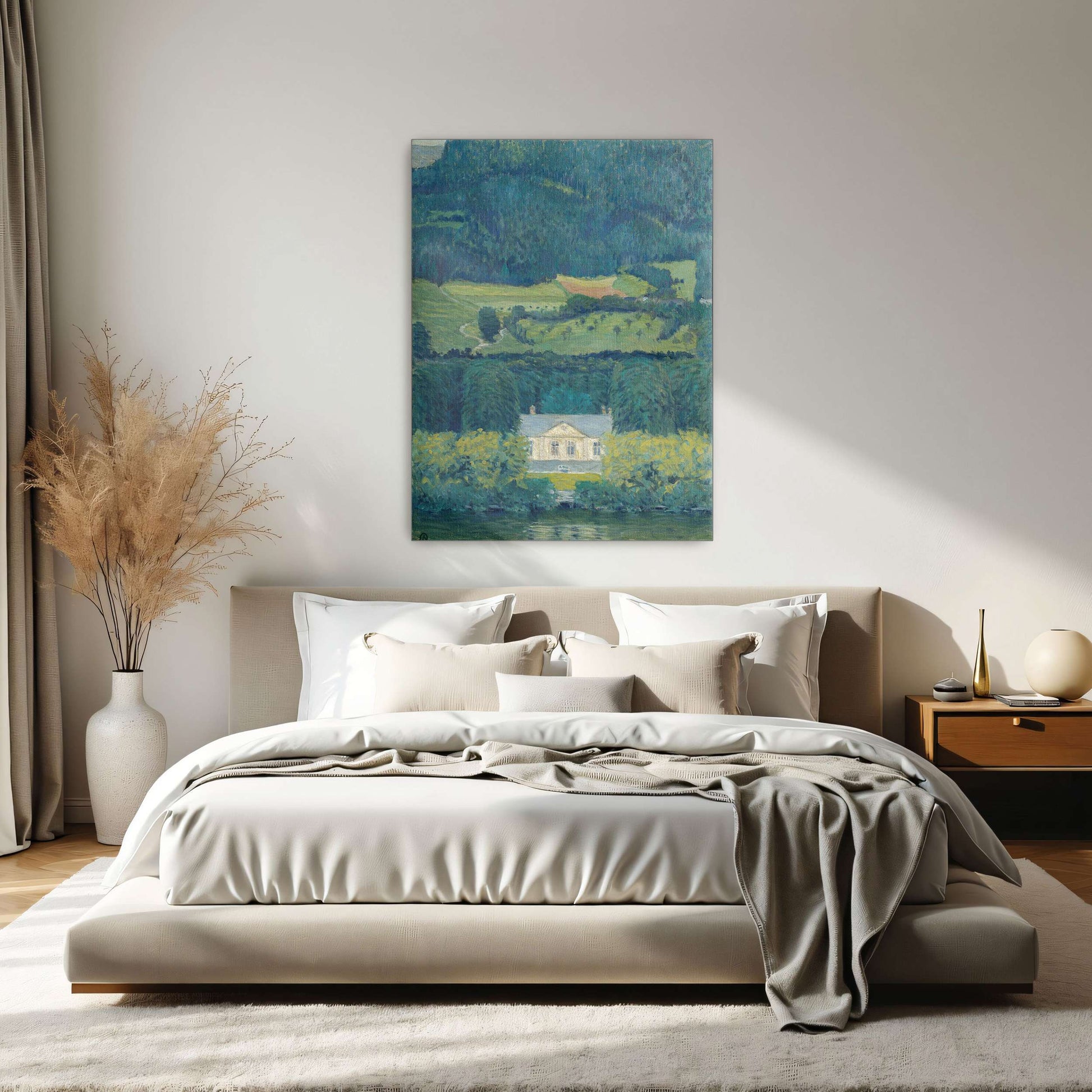 Country house by water, landscape by Koloman Moser