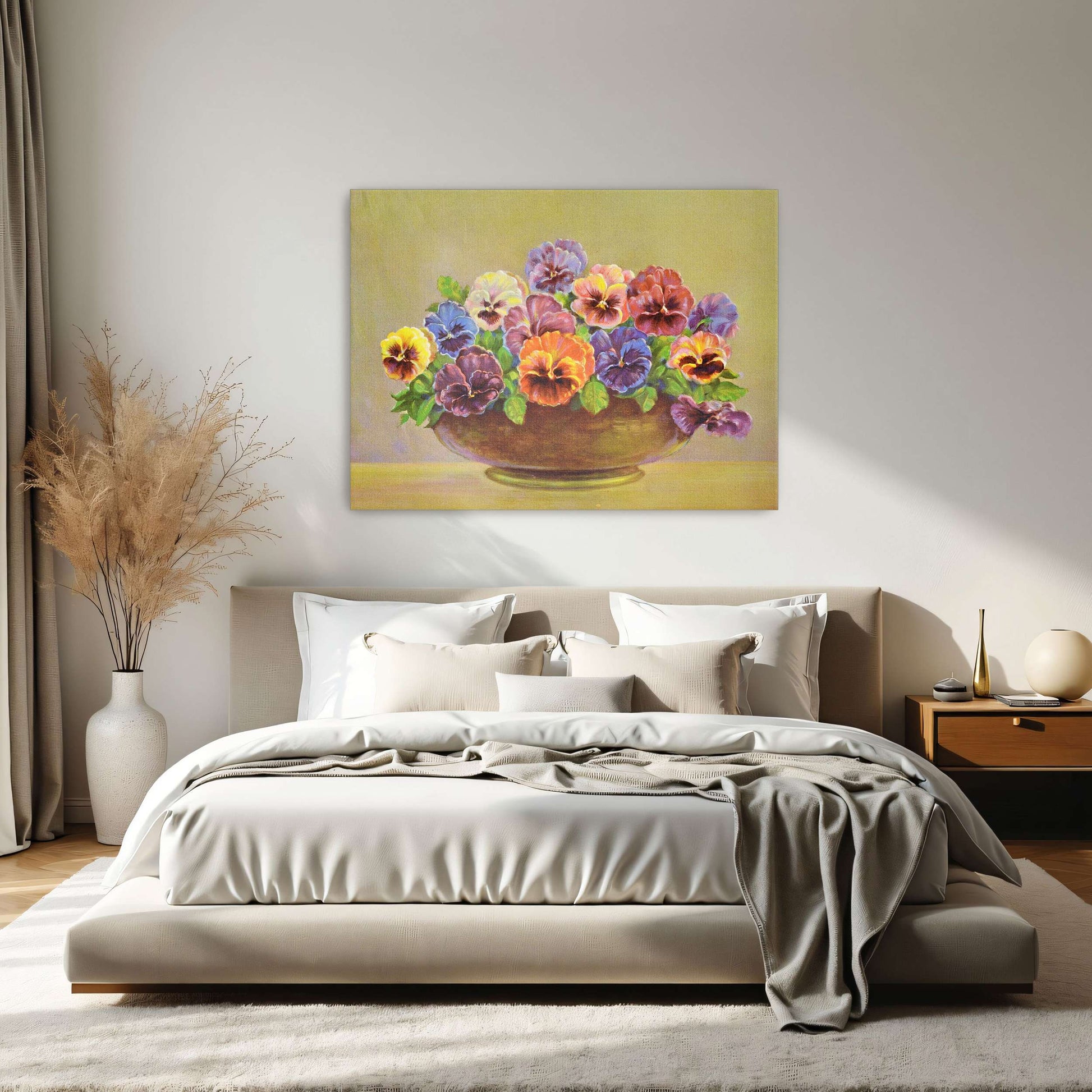 Pansy flowers in a bowl by Lafayette F. Cargill