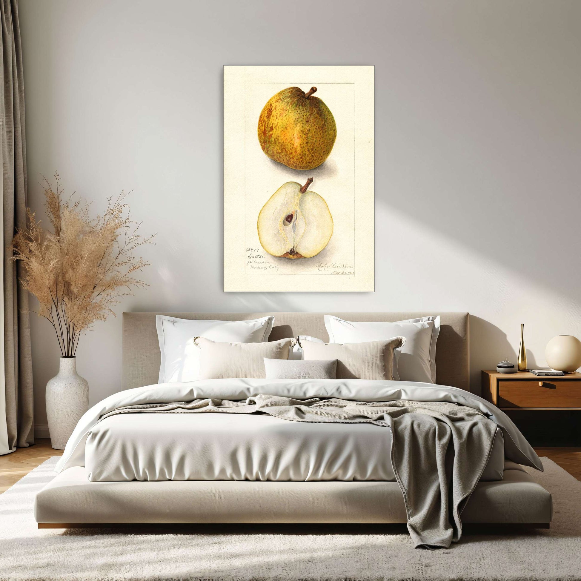 Watercolor painting of pears by Amanda Almira Newton