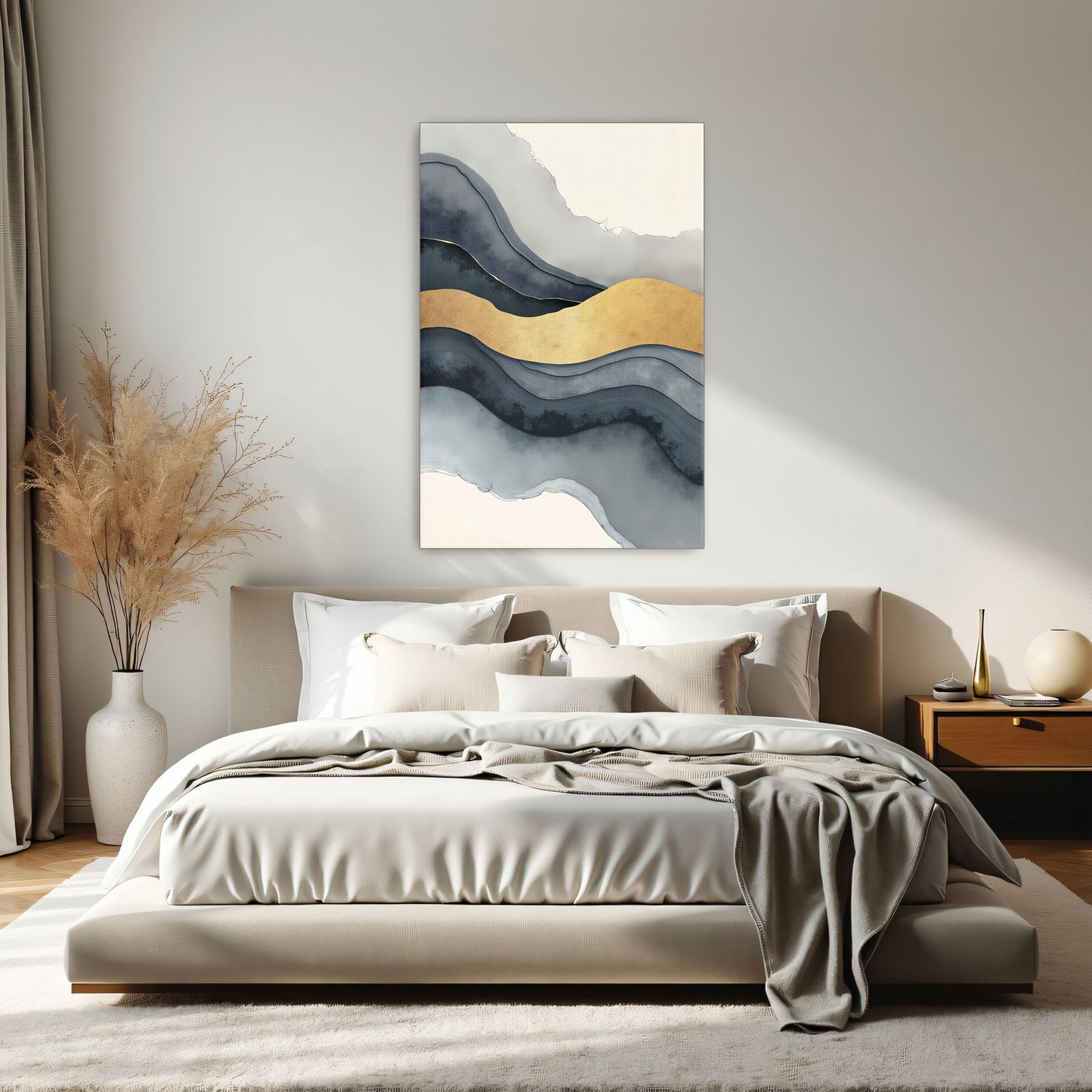 Abstract Gold And Grey Swirls By Yara Rabibzad