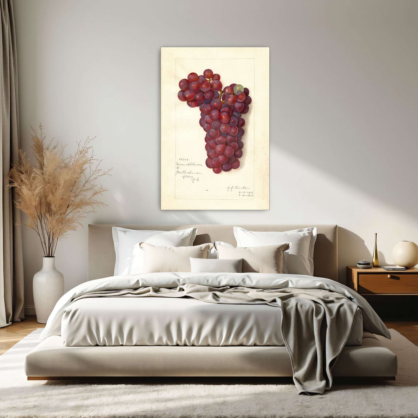 Watercolor painting of grapes by Amanda Almira Newton