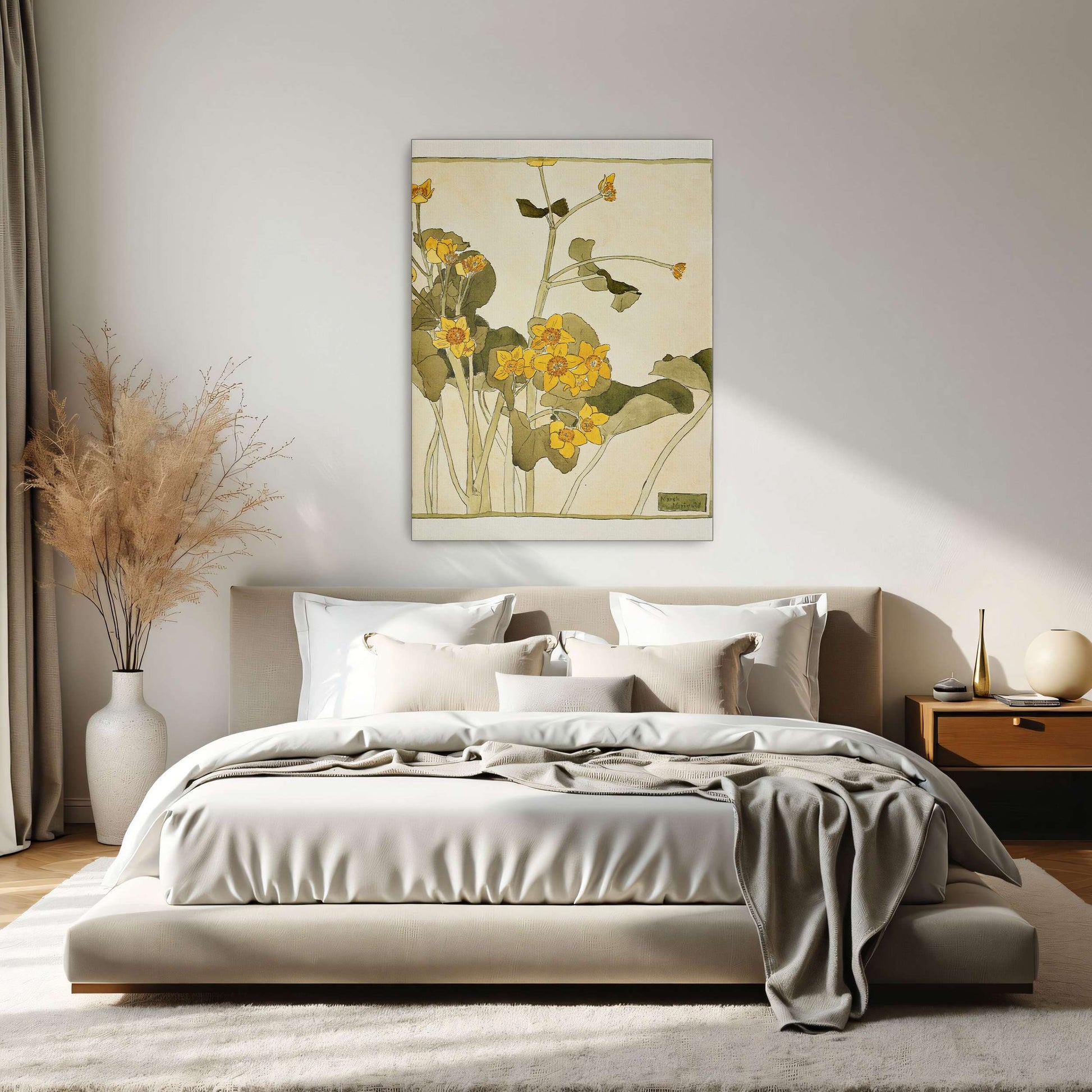 Marsh marigold botanical art by Hannah Borger Overbeck