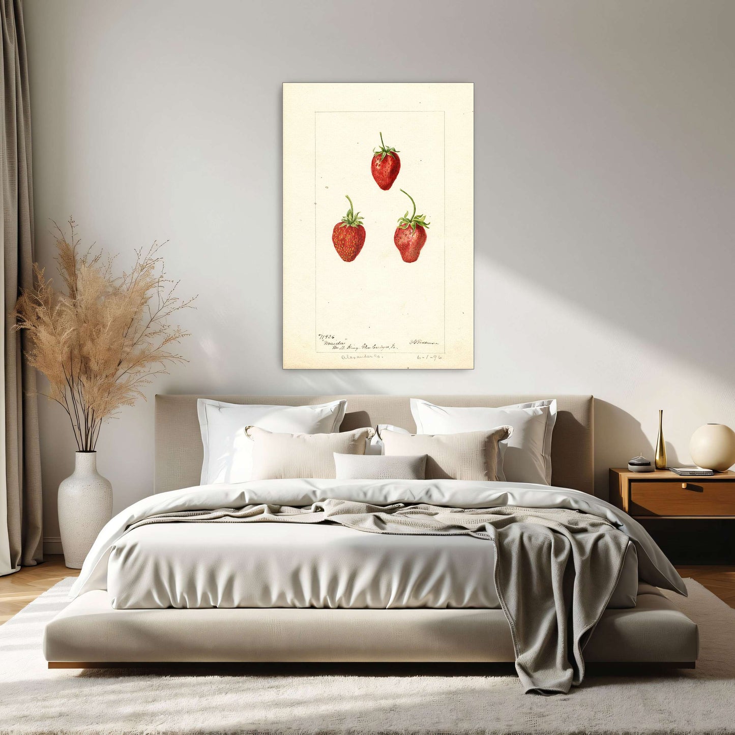 Three Strawberries Watercolor by Deborah Griscom Passmore