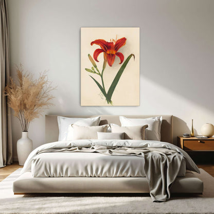 Orange daylily watercolor painting by Mary Vaux Walcott