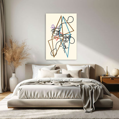 Abstract art with geometric shapes and lines by Myriam Thyes