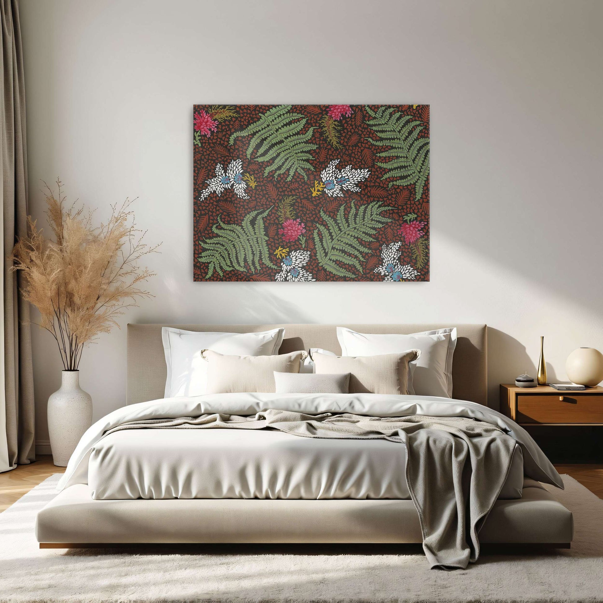 Fern and flower textile design by Yara Rabibzad