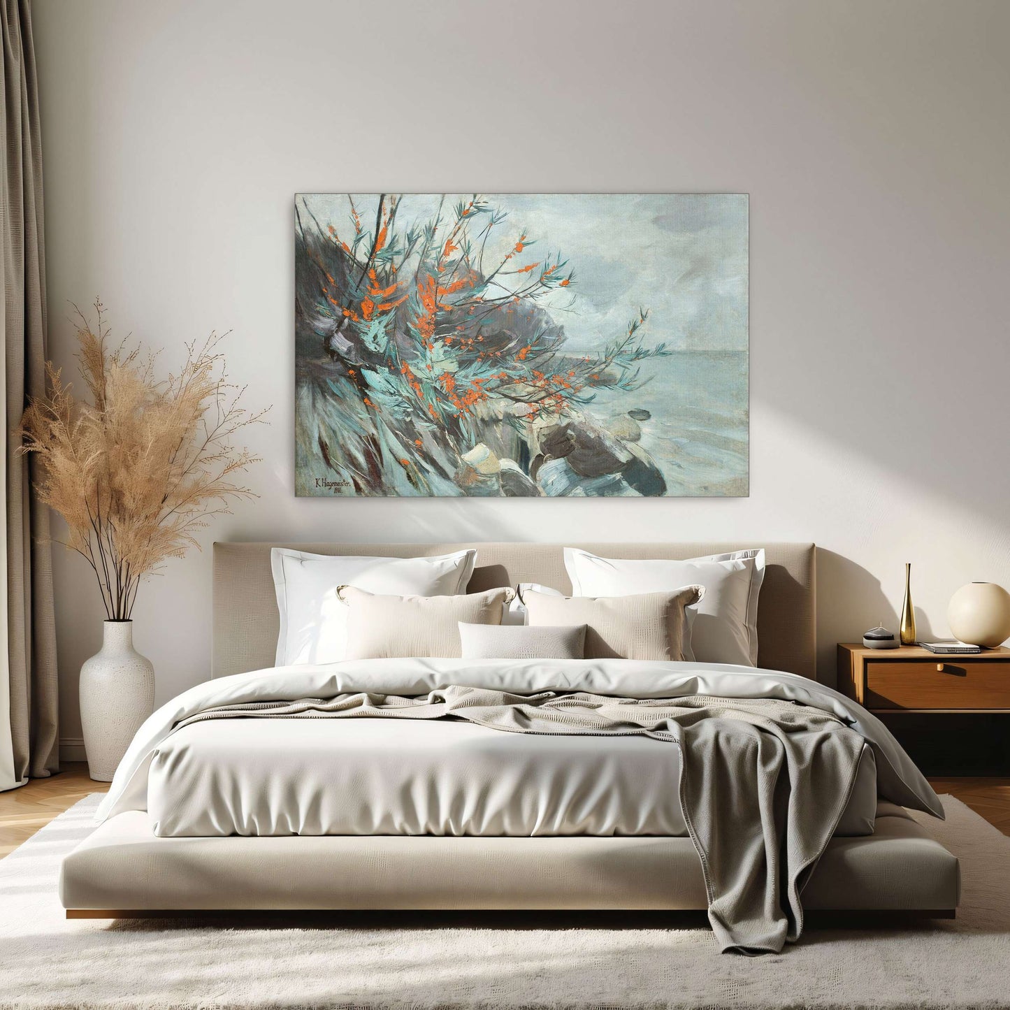 Seacoast with orange berries by Karl Hagemeister