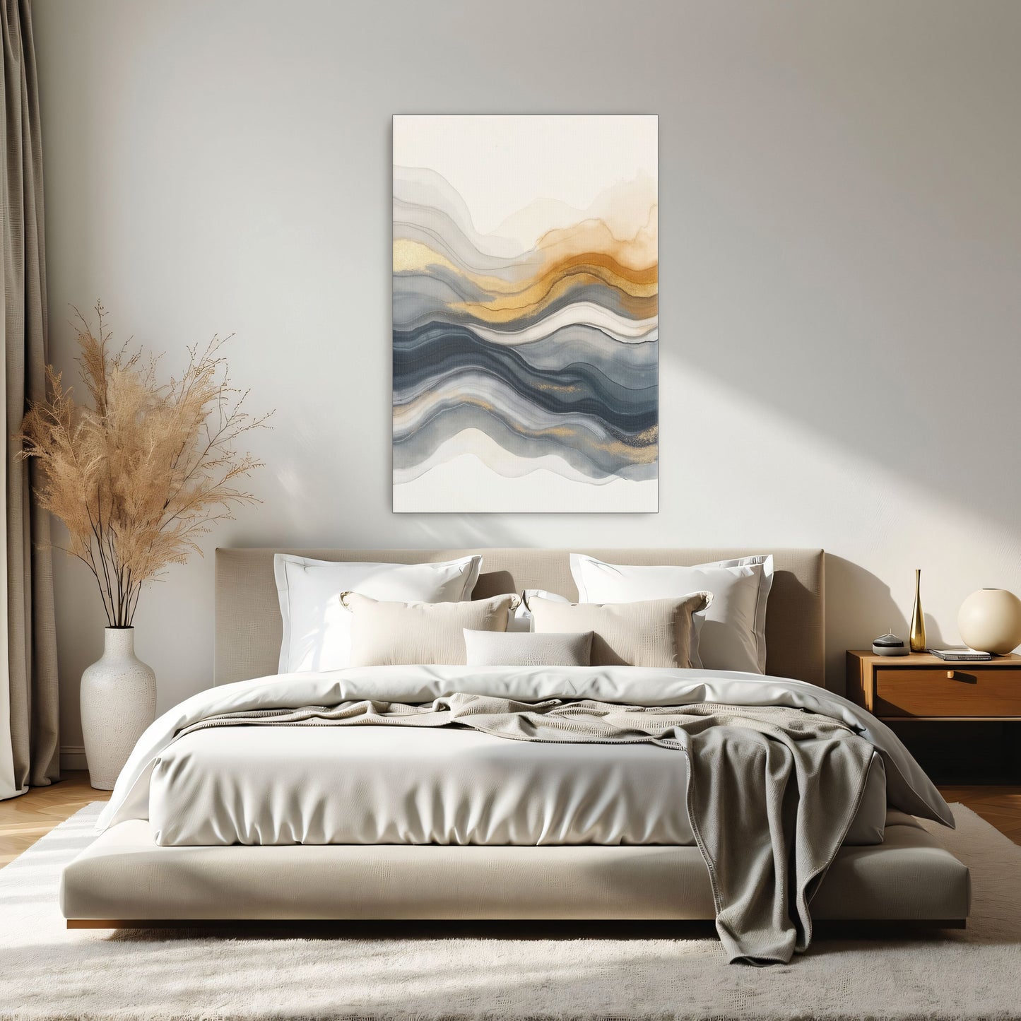 Abstract Gold And Grey Swirls By Yara Rabibzad