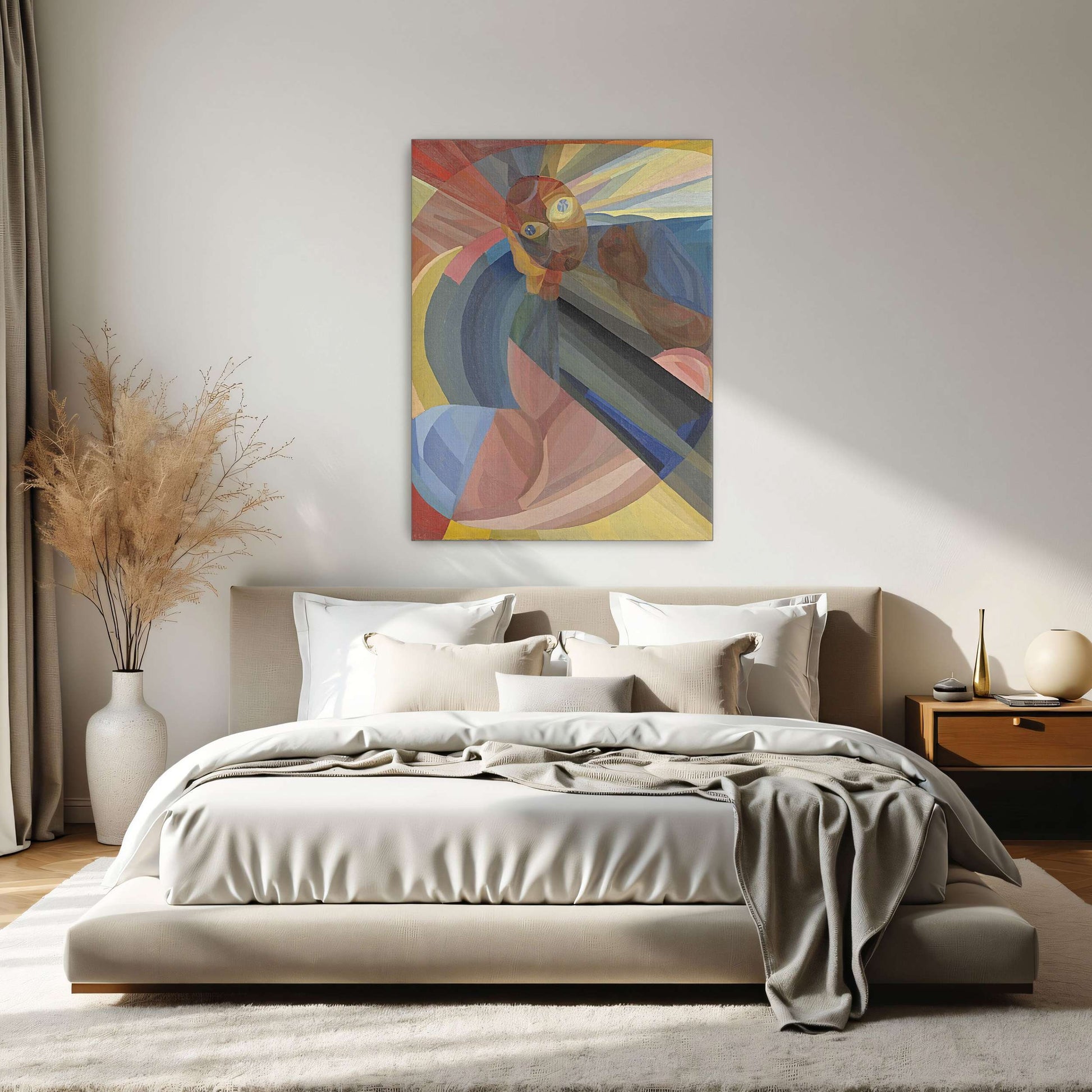 Abstract portrait with geometric shapes by Otto Freundlich