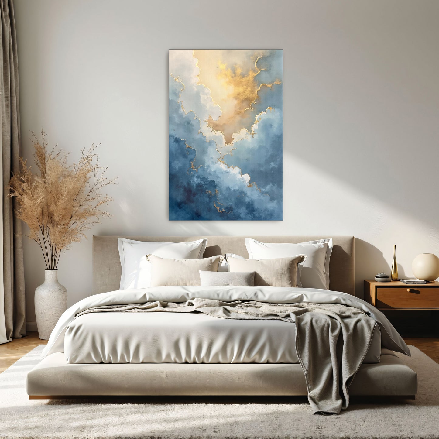 Golden Cloudscape Abstract Painting By Yara Rabibzad