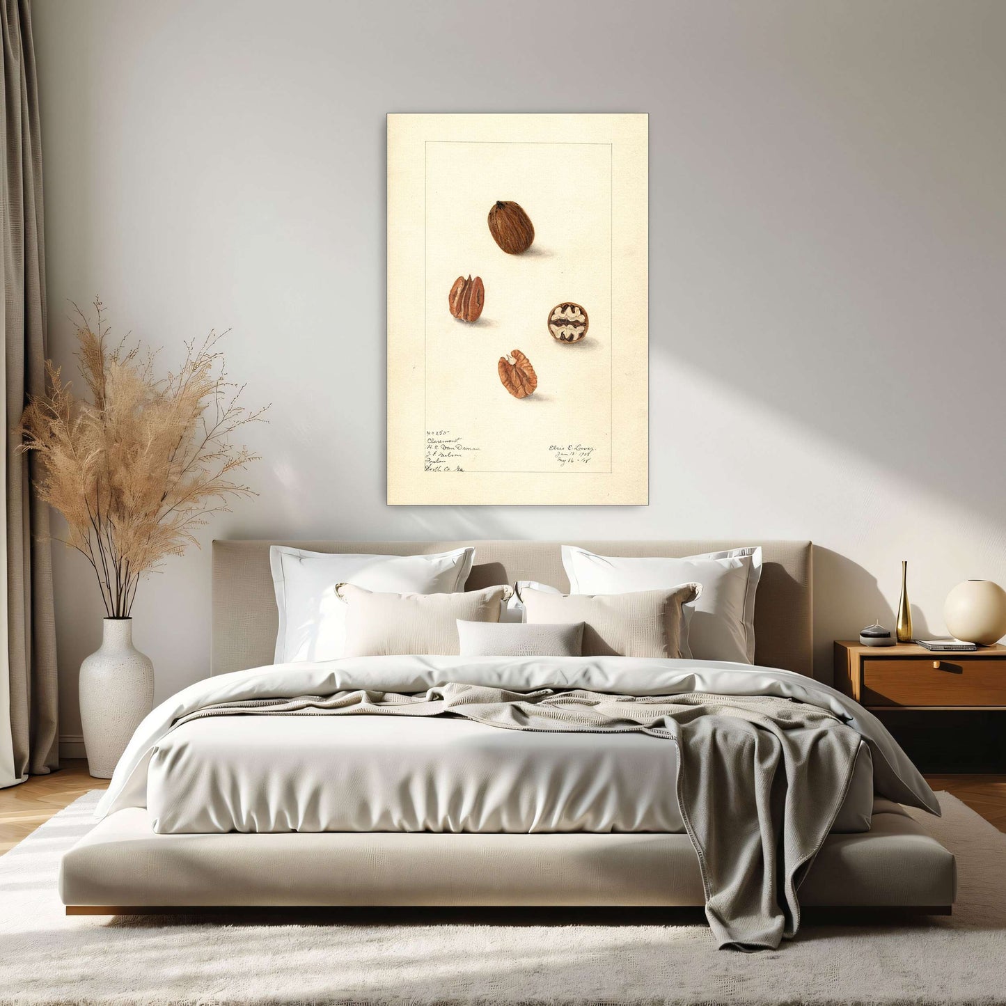 Pecans watercolor painting by Elsie E. Lower