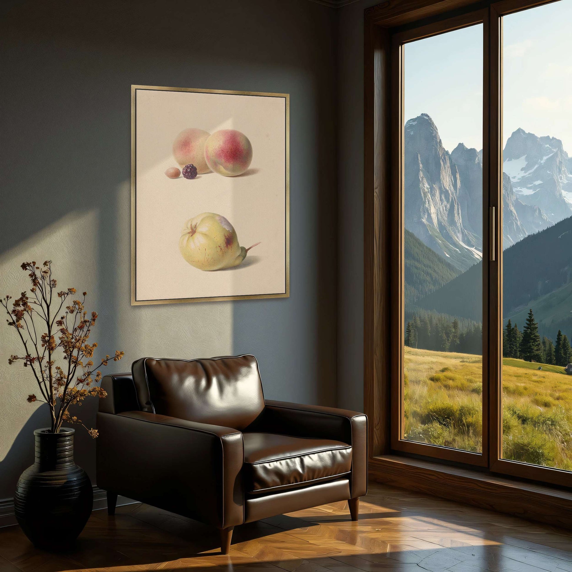 Peaches, blackberry, nut, pear by Hendrik Reekers