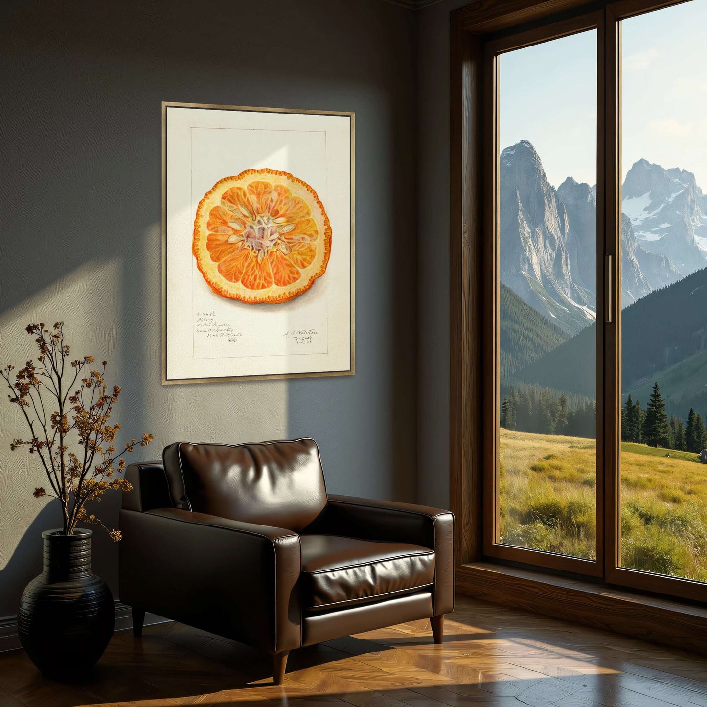 Dried orange slice watercolor by Amanda Almira Newton