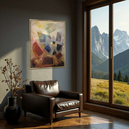 Abstract geometric art with various colors by Otto Freundlich