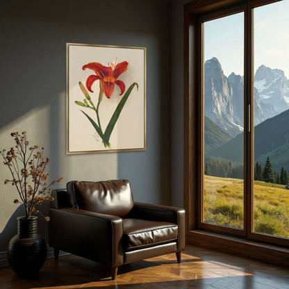 Orange daylily watercolor painting by Mary Vaux Walcott