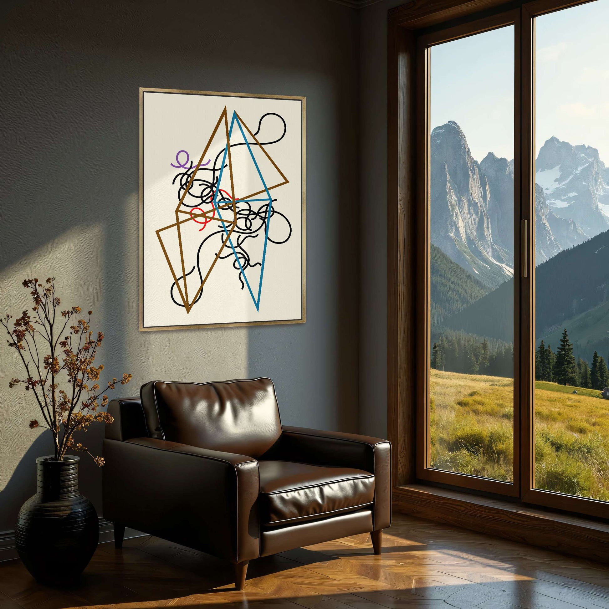 Abstract art with geometric shapes and lines by Myriam Thyes