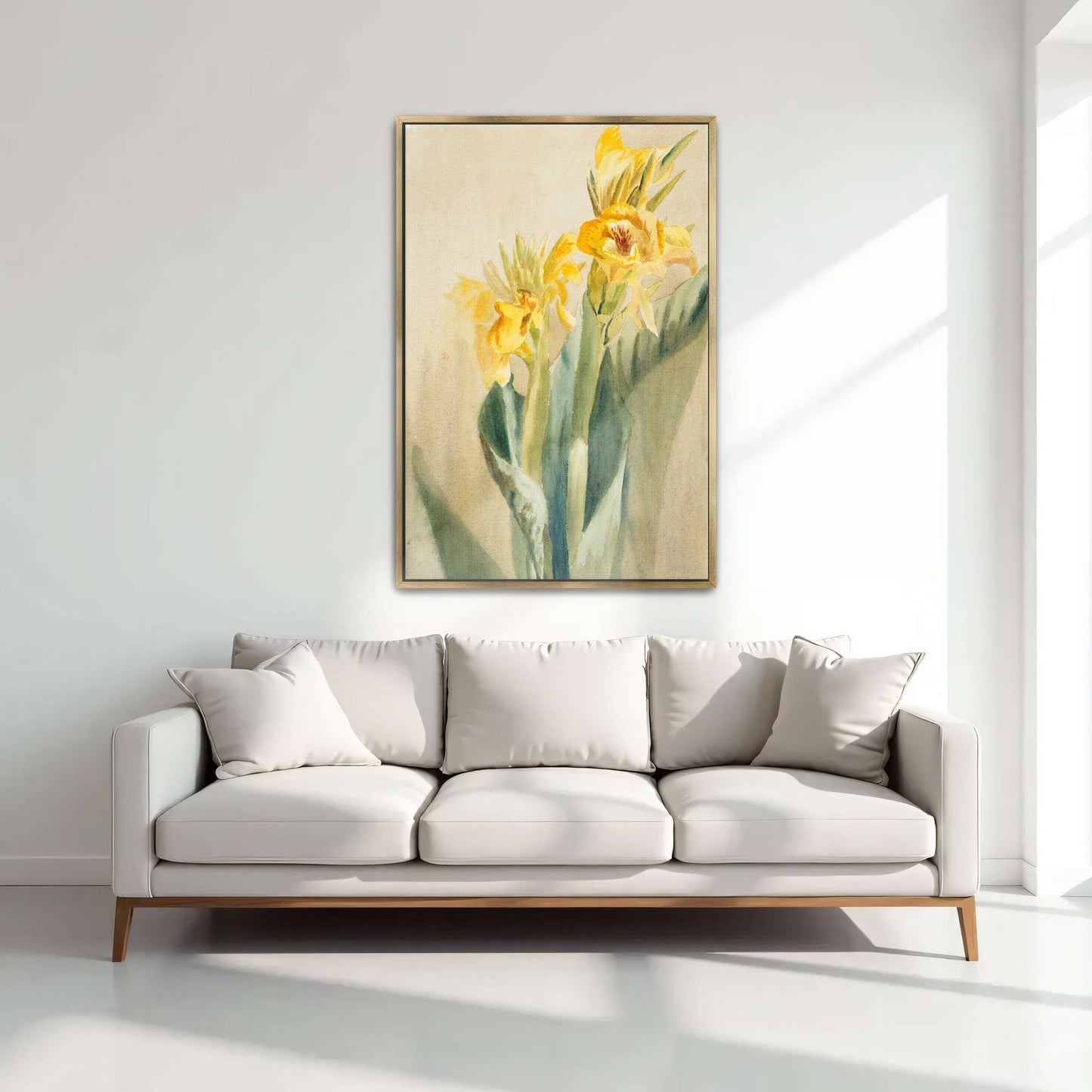 Yellow Canna Lilies Watercolor by Hannah Borger Overbeck