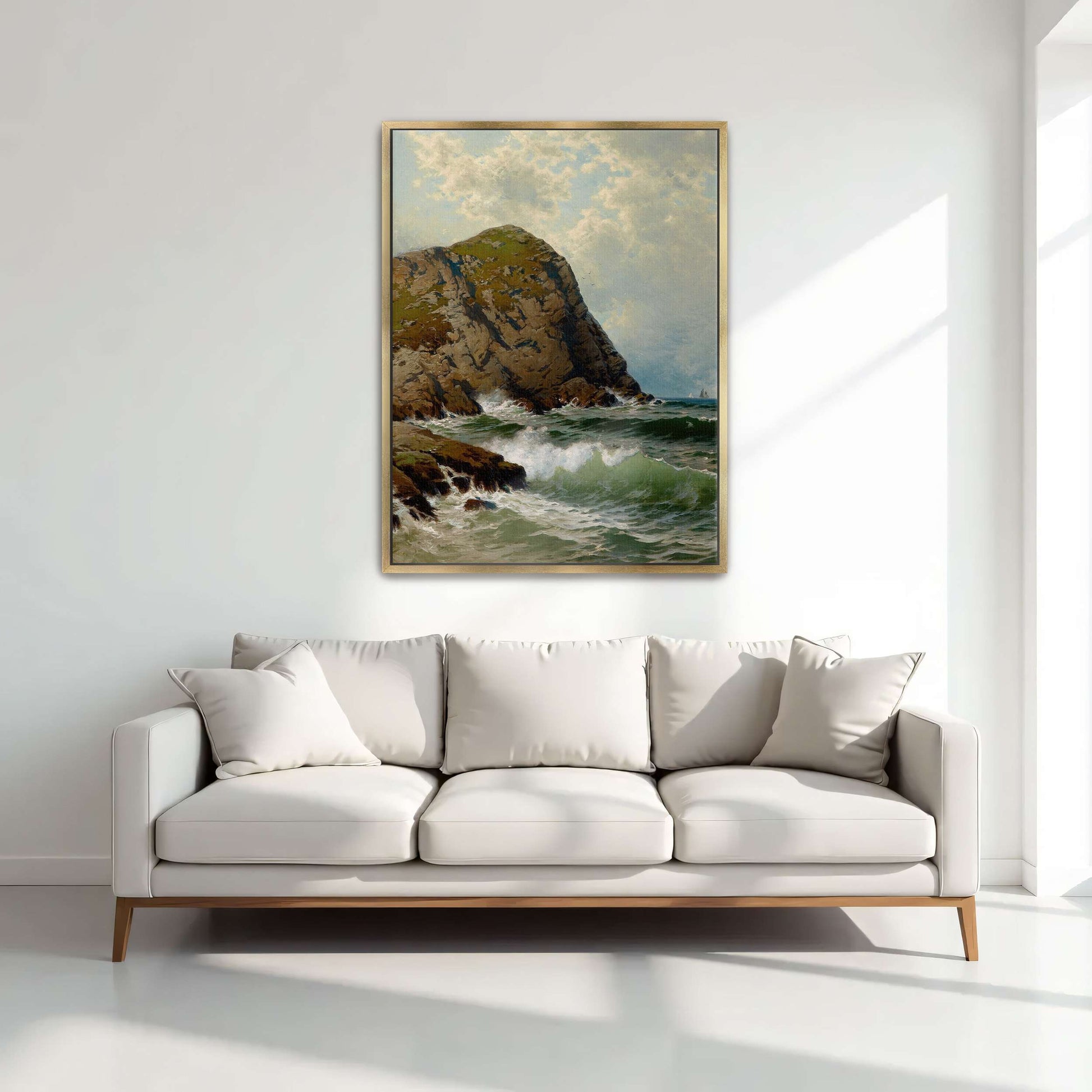 Rocky Coastline with Waves by Alfred Thompson Bricher