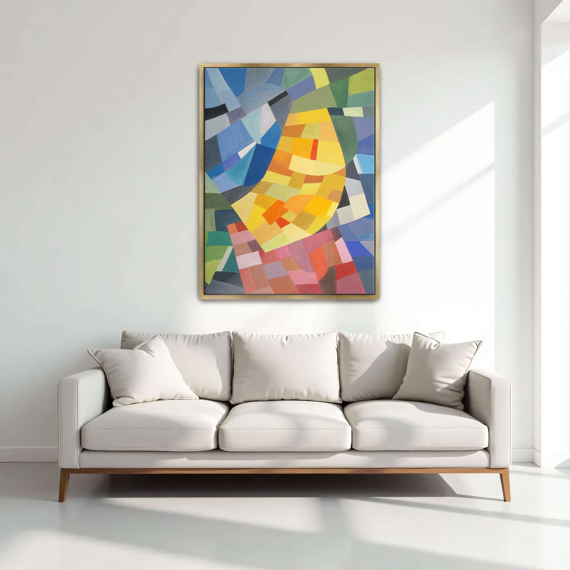 Abstract geometric painting with yellow and red by Otto Freundlich