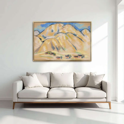 Pastel painting of hills and houses by Marsden Hartley