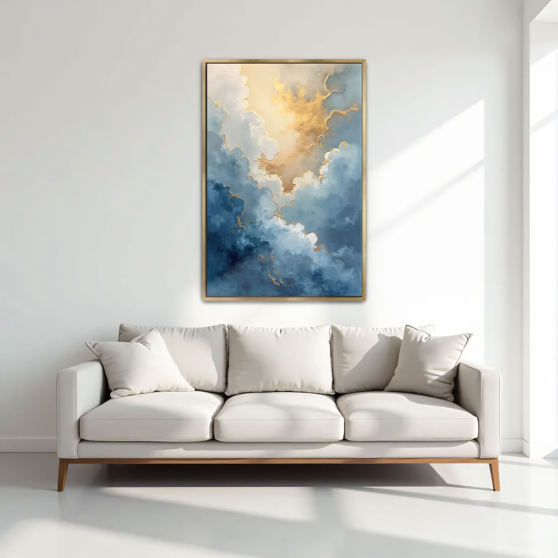 Golden Cloudscape Abstract Painting By Yara Rabibzad