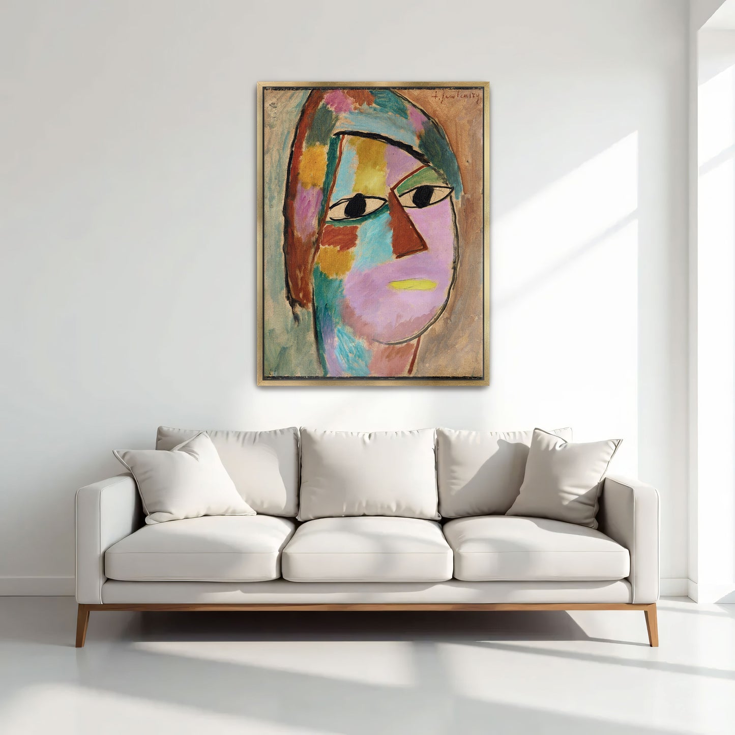 Abstract Portrait With Bold Colors And Geometric Shapes By Alexej Von Jawlensky