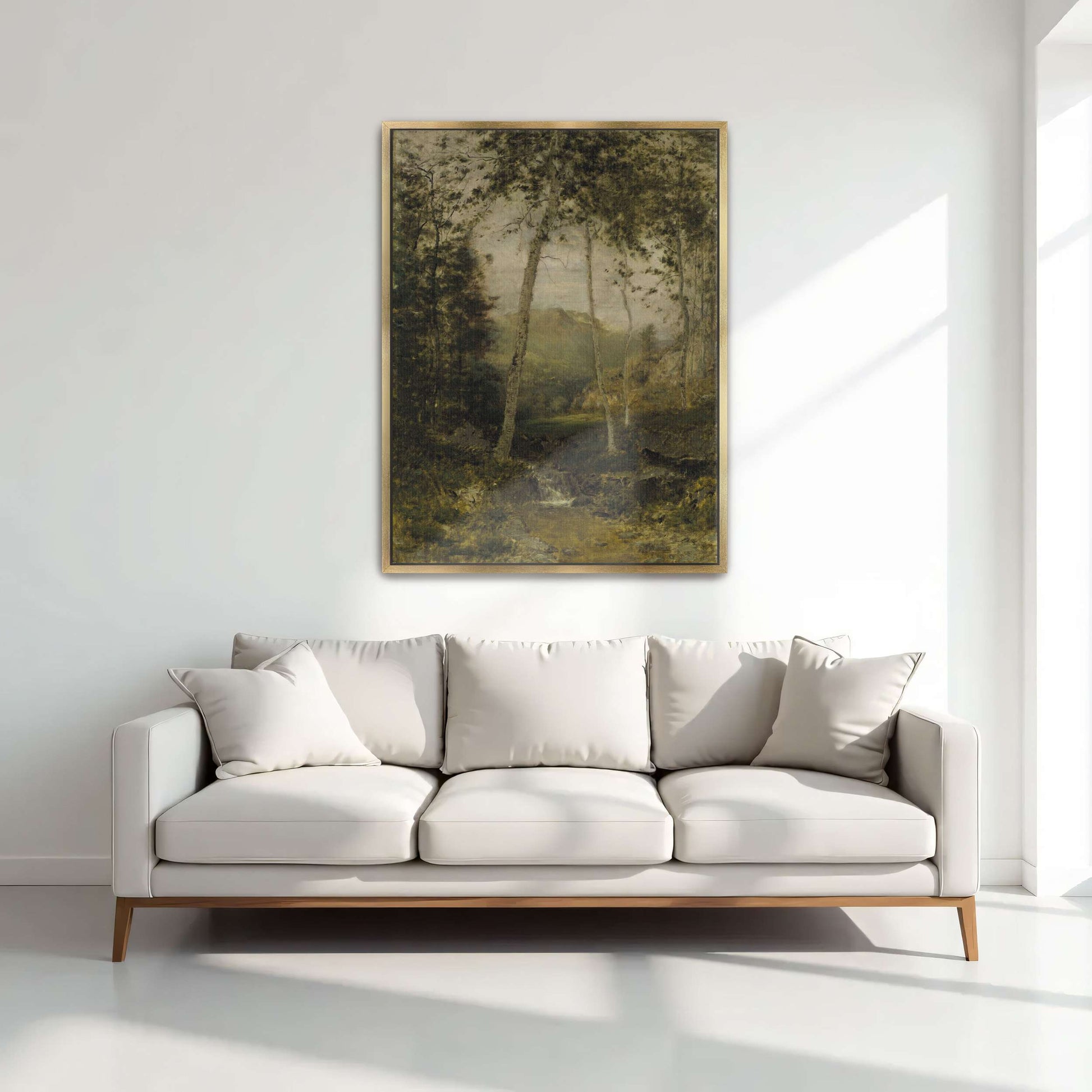 Forest scene with a stream by Alexander Helwig Wyant