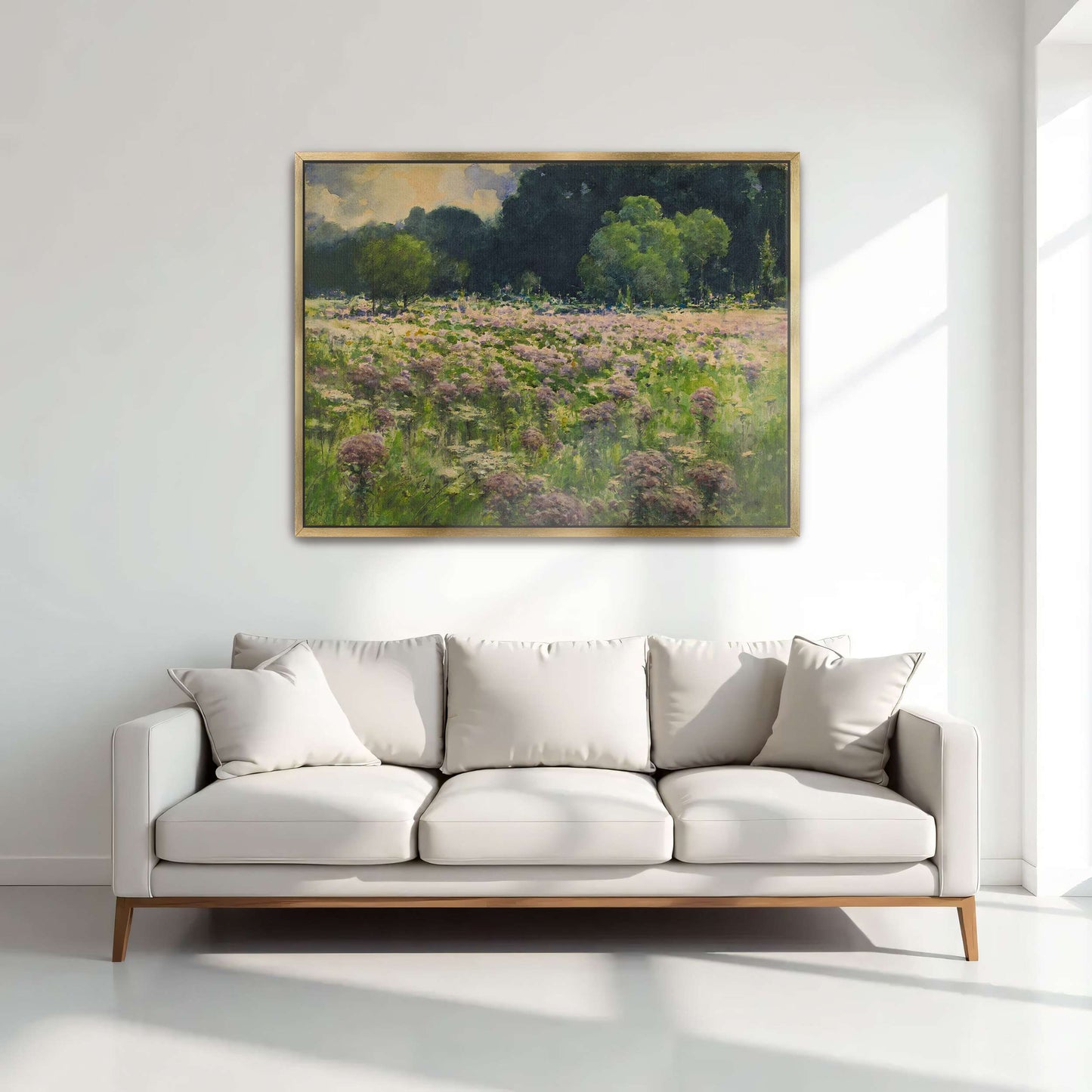 Field of wildflowers with trees by William Henry Holmes