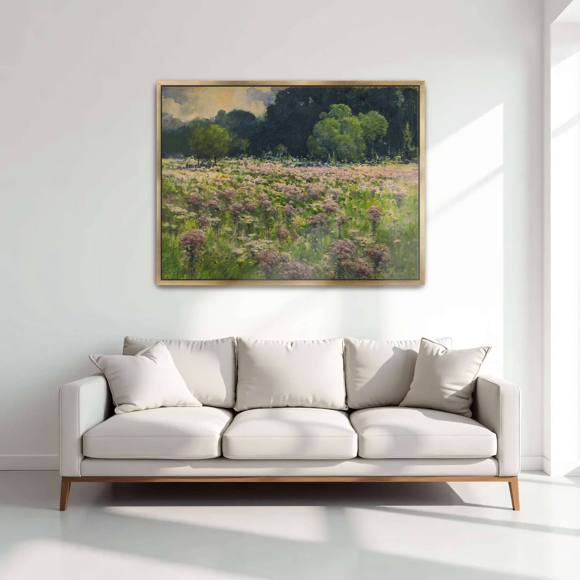 Field of wildflowers with trees by William Henry Holmes
