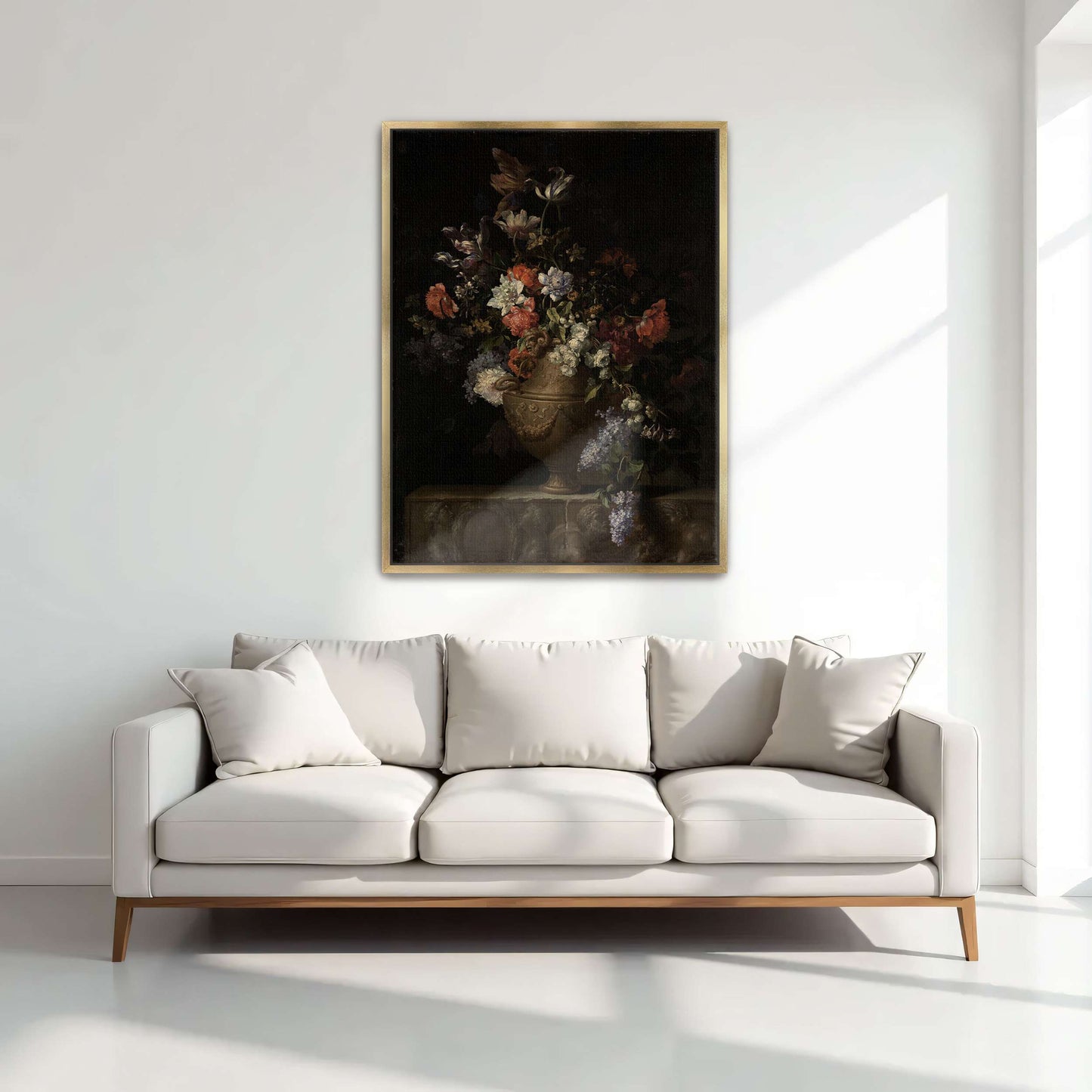 Flowers in a Vase on a Stone Ledge by Jean-Baptiste Monnoyer