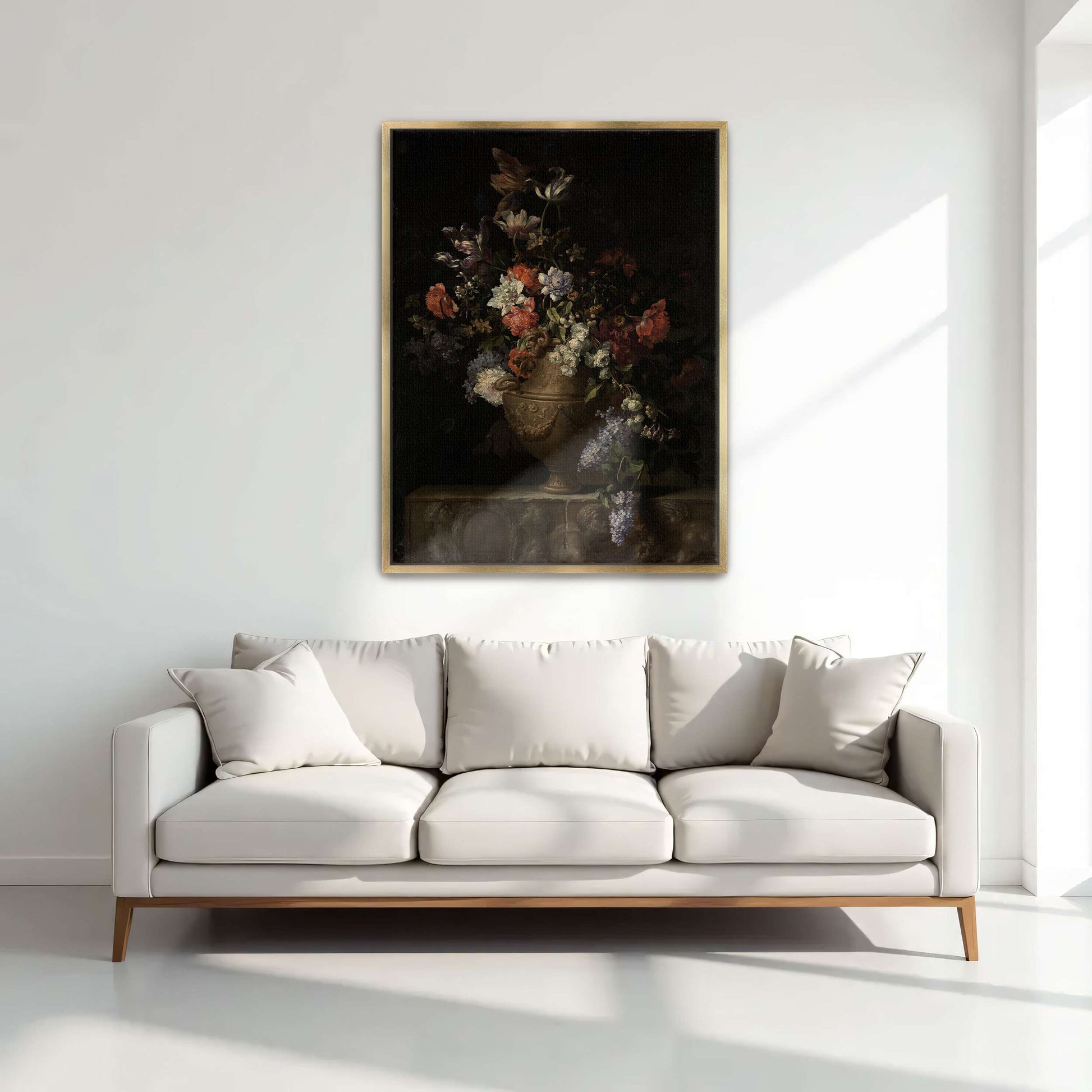 Flowers in a Vase on a Stone Ledge by Jean-Baptiste Monnoyer