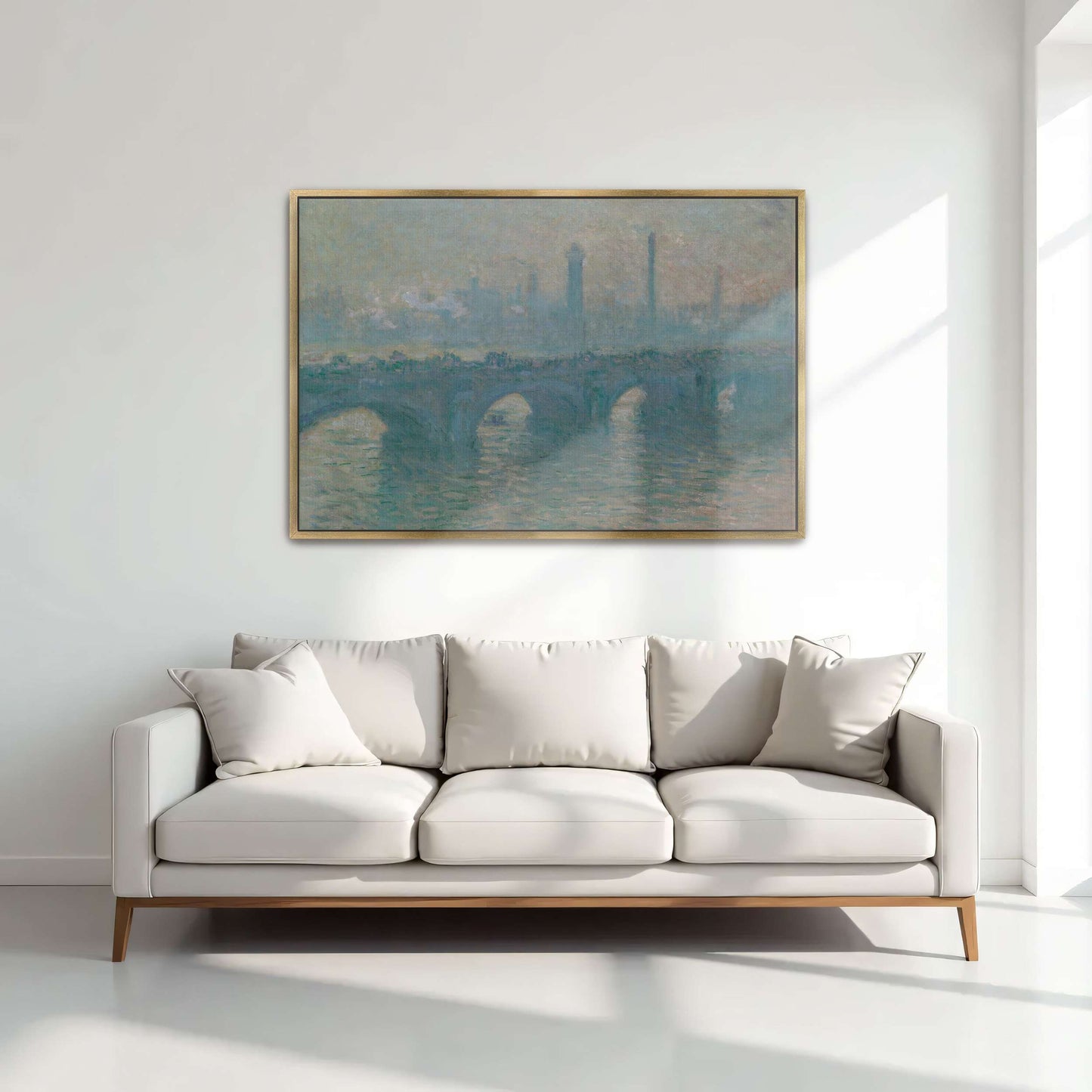 Bridge In Foggy Cityscape By Claude Monet