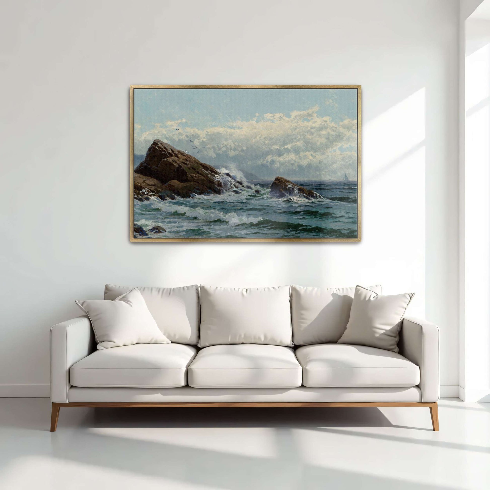 Rocky Coastline with Sailboats by Alfred Thompson Bricher